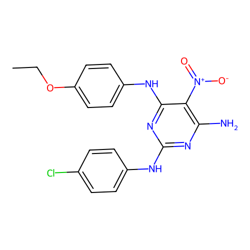 {6-Amino-2-[(4-chlorophenyl)amino]-5-nitropyrimidin-4-yl}(4-ethoxyphenyl)amine structure