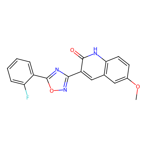 3-(5-(2-Fluorophenyl)-1,2,4-oxadiazol-3-yl)-6-methoxyquinolin-2-ol structure