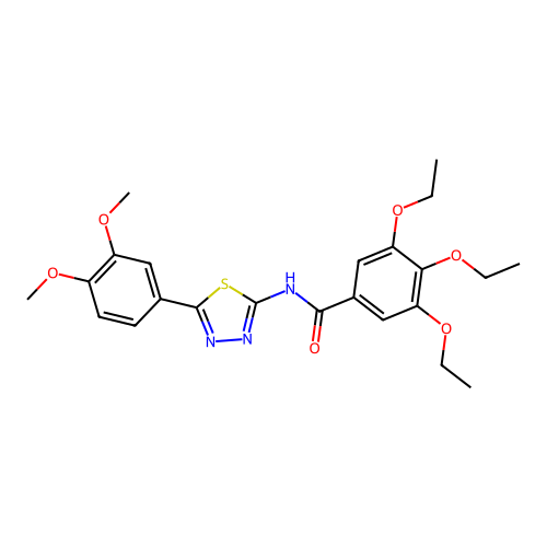 N-(5-(3,4-dimethoxyphenyl)-1,3,4-thiadiazol-2-yl)-3,4,5-triethoxybenzamide structure