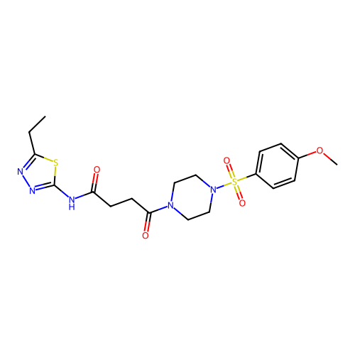 N-(5-ethyl-1,3,4-thiadiazol-2-yl)-4-(4-((4-methoxyphenyl)sulfonyl)piperazin-1-yl)-4-oxobutanamide structure