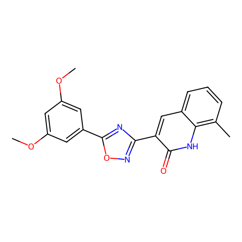 3-[5-(3,5-Dimethoxyphenyl)-1,2,4-oxadiazol-3-yl]-8-methylquinolin-2-ol structure