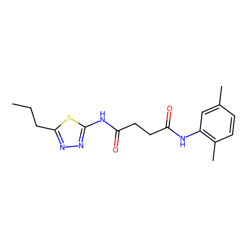 N-(2,5-dimethylphenyl)-N'-(5-propyl-1,3,4-thiadiazol-2-yl)butanediamide structure