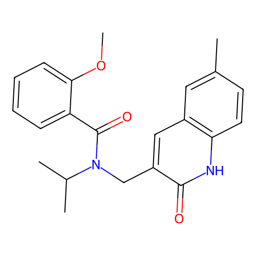 2-methoxy-N-[(6-methyl-2-oxo-1H-quinolin-3-yl)methyl]-N-propan-2-ylbenzamide structure