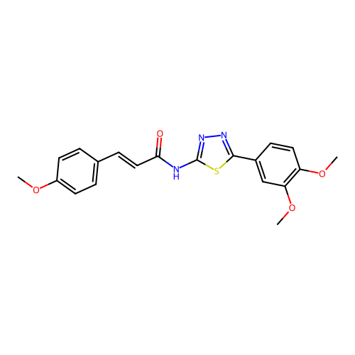 (E)-N-(5-(3,4-dimethoxyphenyl)-1,3,4-thiadiazol-2-yl)-3-(4-methoxyphenyl)acrylamide structure