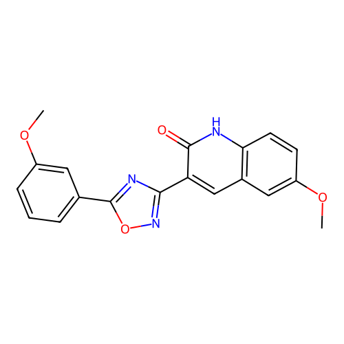 6-Methoxy-3-(5-(3-methoxyphenyl)-1,2,4-oxadiazol-3-yl)quinolin-2-ol structure