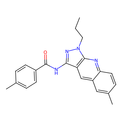 4-methyl-N-(6-methyl-1-propylpyrazolo[3,4-b]quinolin-3-yl)benzamide structure