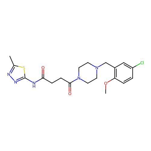 4-(4-(5-chloro-2-methoxybenzyl)piperazin-1-yl)-N-(5-methyl-1,3,4-thiadiazol-2-yl)-4-oxobutanamide structure