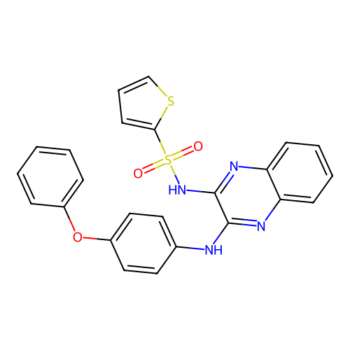 N-(3-((4-phenoxyphenyl)amino)quinoxalin-2-yl)thiophene-2-sulfonamide structure