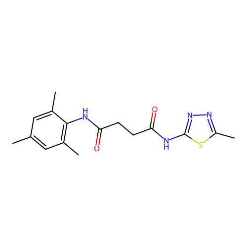 N1-mesityl-N4-(5-methyl-1,3,4-thiadiazol-2-yl)succinamide structure