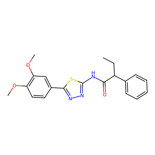 N-(5-(3,4-dimethoxyphenyl)-1,3,4-thiadiazol-2-yl)-2-phenylbutanamide structure
