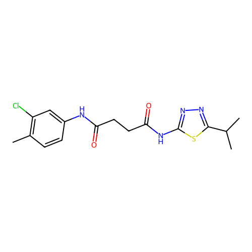 N1-(3-chloro-4-methylphenyl)-N4-(5-isopropyl-1,3,4-thiadiazol-2-yl)succinamide structure