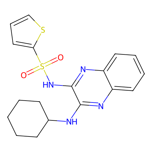 N-(3-(cyclohexylamino)quinoxalin-2-yl)thiophene-2-sulfonamide structure