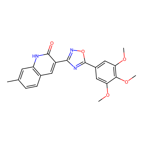 7-Methyl-3-(5-(3,4,5-trimethoxyphenyl)-1,2,4-oxadiazol-3-yl)quinolin-2-ol structure