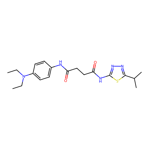 N-[4-(diethylamino)phenyl]-N'-(5-propan-2-yl-1,3,4-thiadiazol-2-yl)butanediamide structure