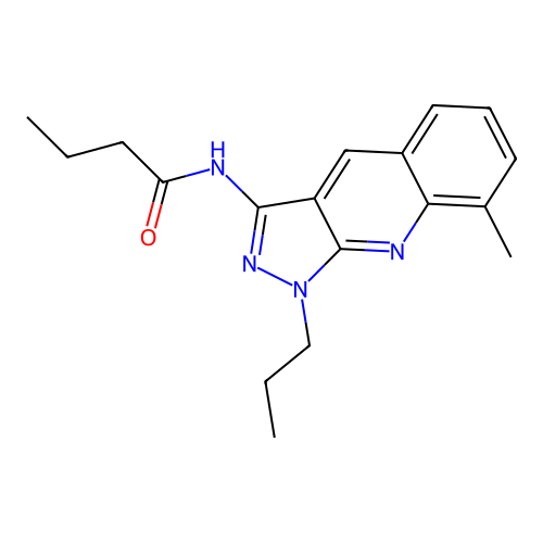 N-(8-methyl-1-propylpyrazolo[3,4-b]quinolin-3-yl)butanamide structure
