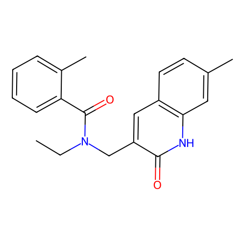 N-ethyl-2-methyl-N-[(7-methyl-2-oxo-1H-quinolin-3-yl)methyl]benzamide structure