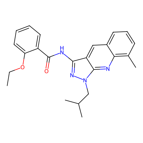 2-ethoxy-N-[8-methyl-1-(2-methylpropyl)pyrazolo[3,4-b]quinolin-3-yl]benzamide structure