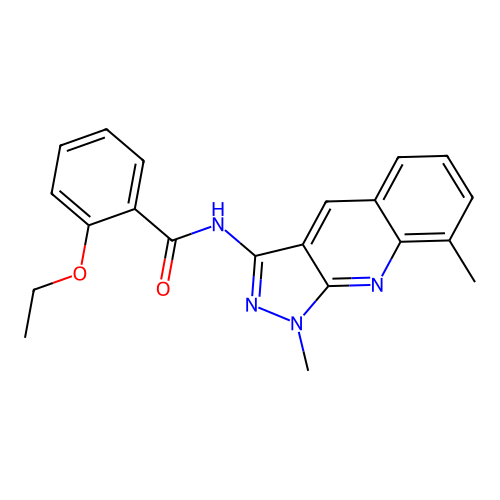 N-(1,8-dimethylpyrazolo[3,4-b]quinolin-3-yl)-2-ethoxybenzamide structure