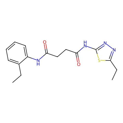 N1-(5-ethyl-1,3,4-thiadiazol-2-yl)-N4-(2-ethylphenyl)succinamide structure