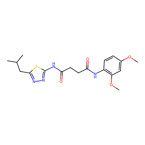 N-(2,4-dimethoxyphenyl)-N'-[5-(2-methylpropyl)-1,3,4-thiadiazol-2-yl]butanediamide structure