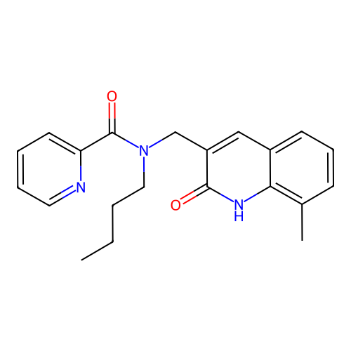 N-butyl-N-((2-hydroxy-8-methylquinolin-3-yl)methyl)picolinamide structure