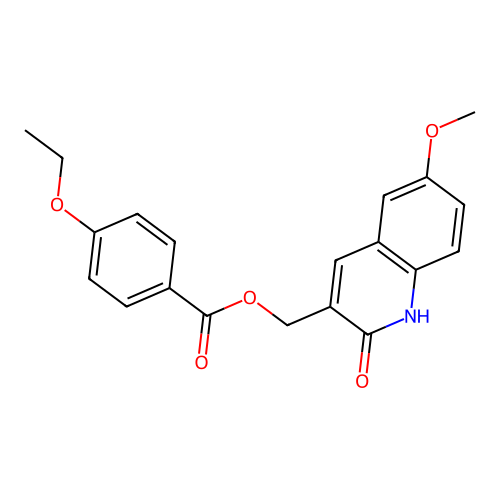 (6-Methoxy-2-oxo-1,2-dihydroquinolin-3-yl)methyl 4-ethoxybenzoate structure