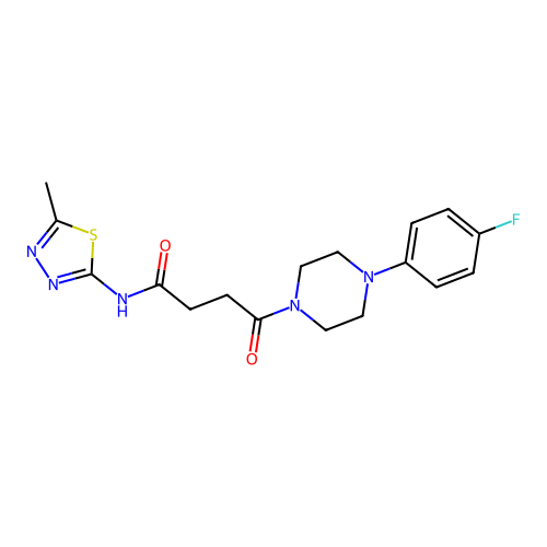 4-(4-(4-fluorophenyl)piperazin-1-yl)-N-(5-methyl-1,3,4-thiadiazol-2-yl)-4-oxobutanamide structure