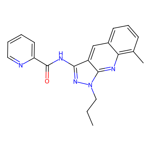 N-(8-methyl-1-propylpyrazolo[3,4-b]quinolin-3-yl)pyridine-2-carboxamide structure