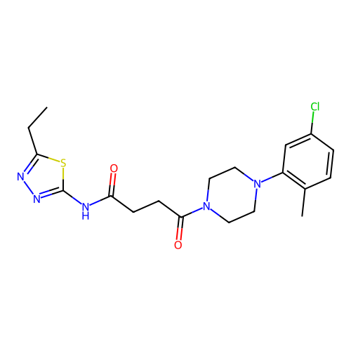 4-(4-(5-chloro-2-methylphenyl)piperazin-1-yl)-N-(5-ethyl-1,3,4-thiadiazol-2-yl)-4-oxobutanamide structure