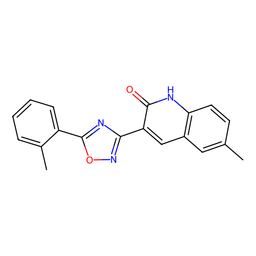 6-Methyl-3-(5-(o-tolyl)-1,2,4-oxadiazol-3-yl)quinolin-2-ol structure