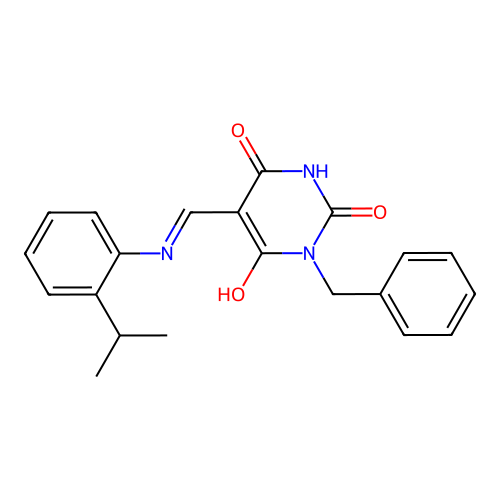 (5Z)-1-benzyl-5-[(2-propan-2-ylanilino)methylidene]-1,3-diazinane-2,4,6-trione structure