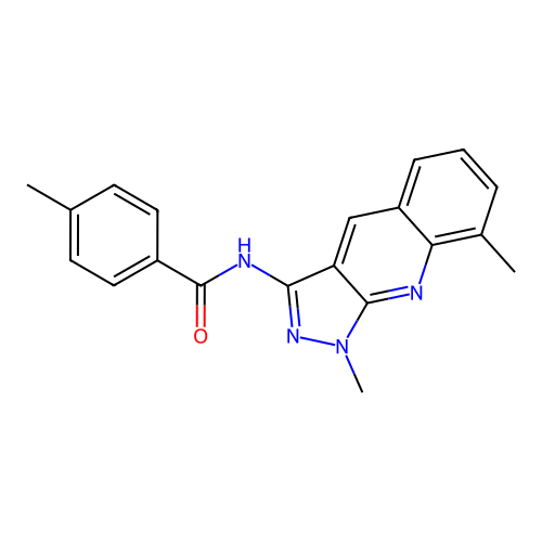 N-(1,8-dimethylpyrazolo[3,4-b]quinolin-3-yl)-4-methylbenzamide structure