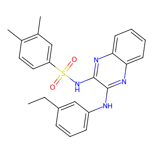 N-(3-((3-ethylphenyl)amino)quinoxalin-2-yl)-3,4-dimethylbenzenesulfonamide structure