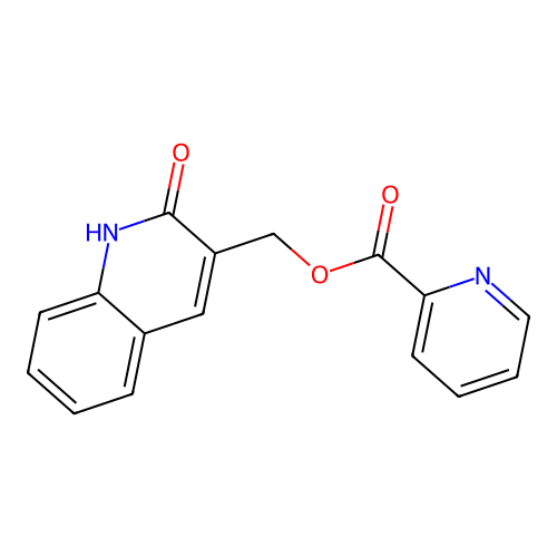 (2-Oxo-1,2-dihydroquinolin-3-yl)methyl pyridine-2-carboxylate structure