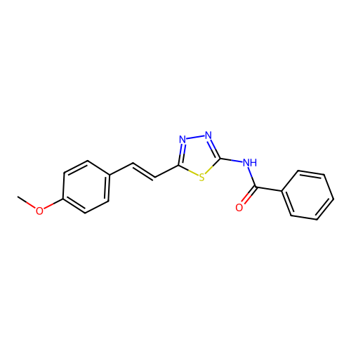 (E)-N-(5-(4-methoxystyryl)-1,3,4-thiadiazol-2-yl)benzamide structure