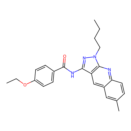N-(1-butyl-6-methylpyrazolo[3,4-b]quinolin-3-yl)-4-ethoxybenzamide structure