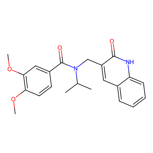 3,4-dimethoxy-N-[(2-oxo-1H-quinolin-3-yl)methyl]-N-propan-2-ylbenzamide structure