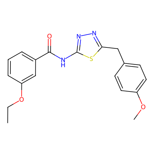3-ethoxy-N-(5-(4-methoxybenzyl)-1,3,4-thiadiazol-2-yl)benzamide structure