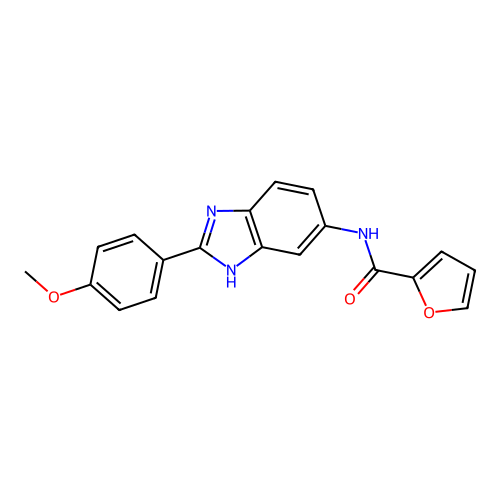 N-[2-(4-methoxyphenyl)-1H-benzimidazol-5-yl]furan-2-carboxamide structure