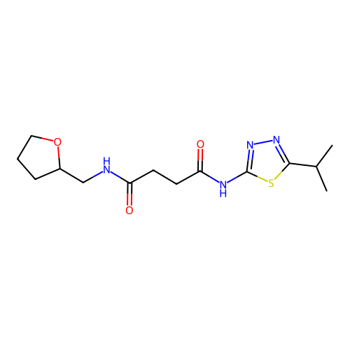 N-(oxolan-2-ylmethyl)-N'-(5-propan-2-yl-1,3,4-thiadiazol-2-yl)butanediamide structure