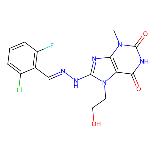 C15H14ClFN6O3 structure
