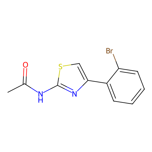 N-[(2E)-4-(2-bromophenyl)-1,3-thiazol-2(3H)-ylidene]acetamide structure