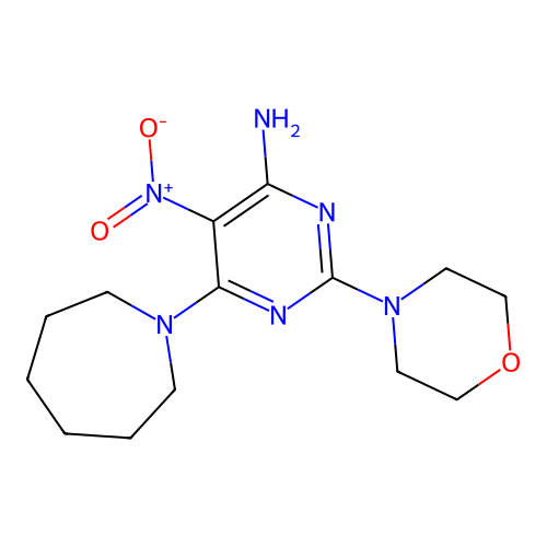 6-(Azepan-1-yl)-2-(morpholin-4-yl)-5-nitropyrimidin-4-amine structure