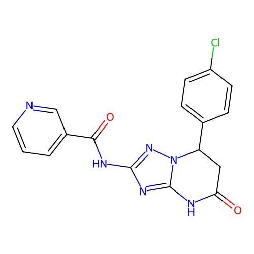 N-(7-(4-chlorophenyl)-5-oxo-4,5,6,7-tetrahydro-[1,2,4]triazolo[1,5-a]pyrimidin-2-yl)nicotinamide structure