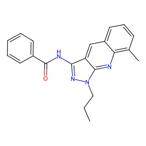 N-(8-methyl-1-propylpyrazolo[3,4-b]quinolin-3-yl)benzamide structure