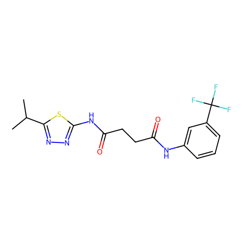 N'-(5-propan-2-yl-1,3,4-thiadiazol-2-yl)-N-[3-(trifluoromethyl)phenyl]butanediamide structure