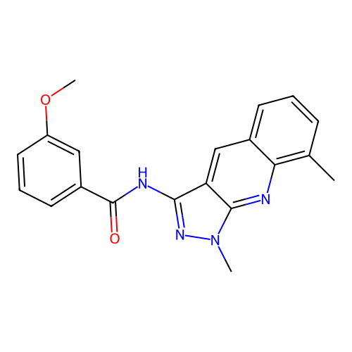 N-(1,8-dimethylpyrazolo[3,4-b]quinolin-3-yl)-3-methoxybenzamide structure