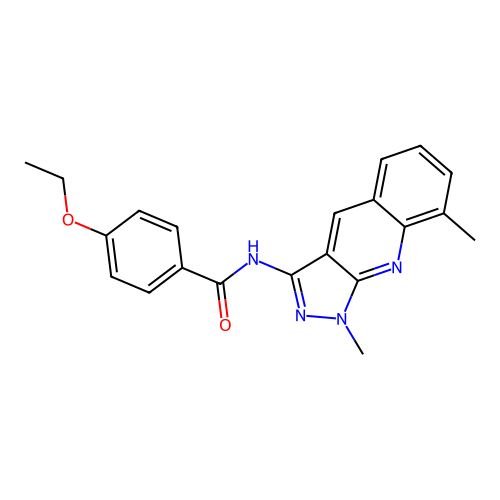 N-(1,8-dimethylpyrazolo[3,4-b]quinolin-3-yl)-4-ethoxybenzamide structure