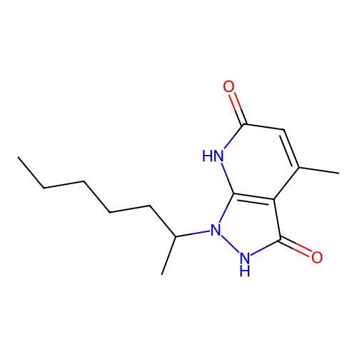 1-(heptan-2-yl)-4-methyl-1H-pyrazolo[3,4-b]pyridine-3,6-diol structure