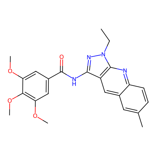 N-(1-ethyl-6-methylpyrazolo[3,4-b]quinolin-3-yl)-3,4,5-trimethoxybenzamide structure